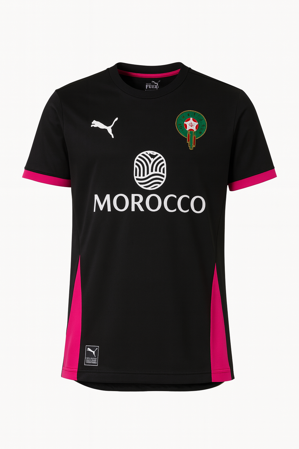 Premium Voetbal Supportershirt Marokko – Zwart/Roze – 2025 Edition