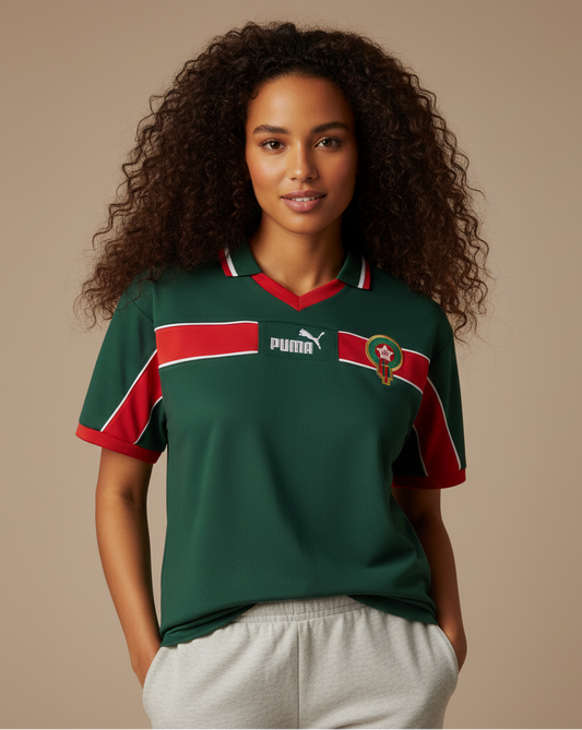 Premium Shirt Marokko – Donkergroen Retro ’98 – 2025 Edition